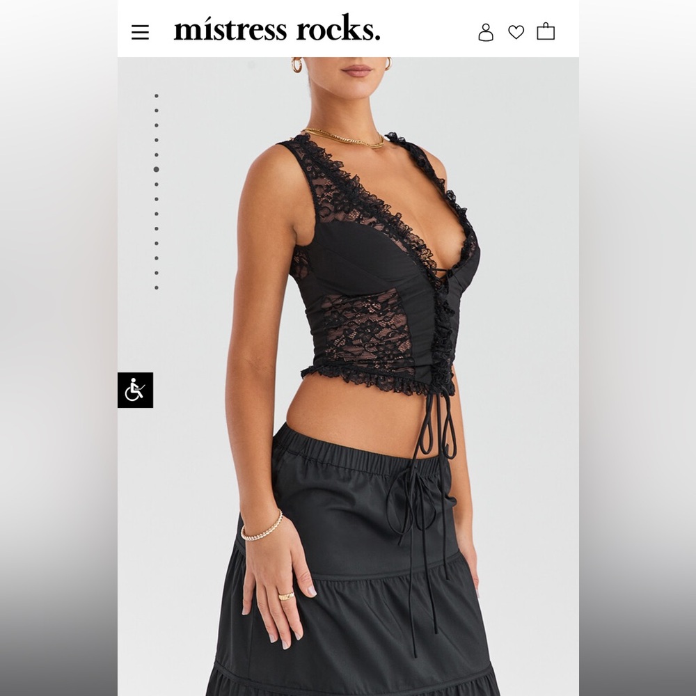 Mistress Rocks | House of CB Black Lace Tank (M)